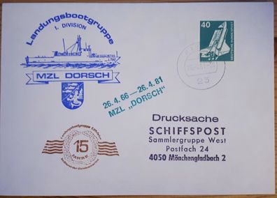 Schiffspost BRD MzL "Dorsch" L792 Landungsbootgruppe 1. Division