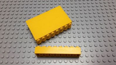 Lego 5 Basic Steine 2x8 hoch Gelb 3007 Legos haben Kratzer
