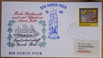 Schiffspost BRD Segelschulschiff Gorch Fock Weihnachten 1980