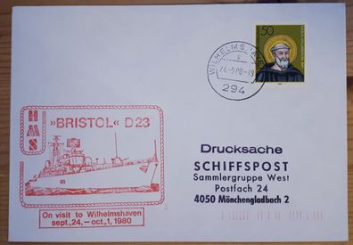 Schiffspost BRD HMS Bristol D23 zu Besuch in Wilhelmshaven
