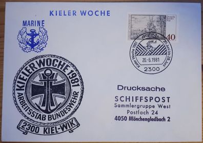 Schiffspost BRD Kieler Woche 1981 Arbeitsstab Bundeswehr