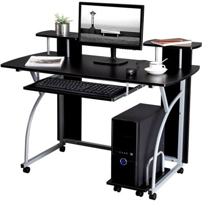 Nancys Turtle Bay Office-Schwarz - Computer-Schreibtisch mit Rollen - Agenturen