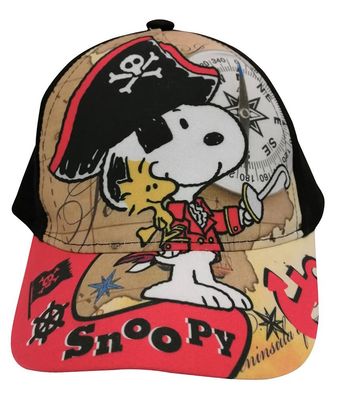 Peanuts Kinder, Coole Jungen Mädchen Kappe Snoopy mit Woodstock Piratenmotiv in