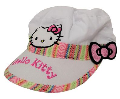 Hello Kitty Mädchen Girl Kappe mit Süßer in Weiß für Kinder, Mädchen Größe 54