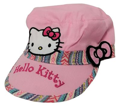 Hello Kitty Mädchen Girl Kappe mit Süßer Schleife in Rosa für Kinder, Mädchen Gr