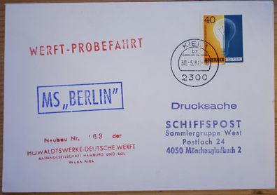 Schiffspost BRD MS-Berlin Werft-Probefahrt