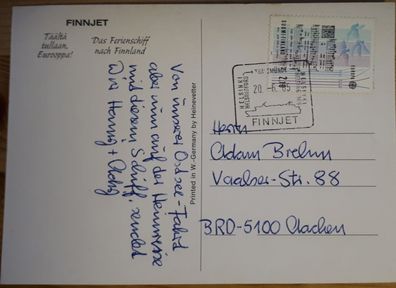 Schiffspost Finnland Fähre Finnjet (Postkarte)