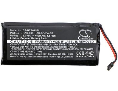 Ersatzakku - CS-NTS015SL - Nintendo HAC-015 / HAC-006 - 3,7 Volt 450mAh Li-Polymer
