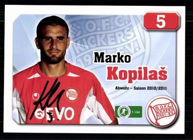 Marko Kopilas Kickers Offenbach 2010-11 Original Signiert + A 71757