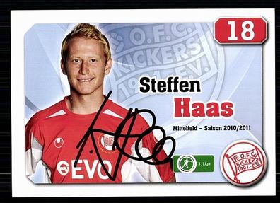 Steffen Haas Kickers Offenbach 2010-11 Original Signiert + A 71793