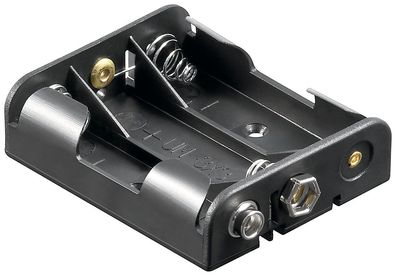 goobay - 3x AA (Mignon) Batteriehalter - Druckknopf