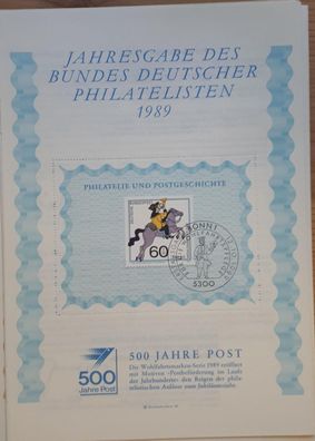 BRD Jahresgabe des Bundes Deutscher Philatelisten 1989