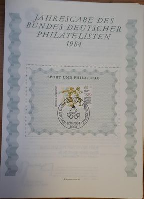 BRD Jahresgabe des Bundes Deutscher Philatelisten 1984