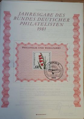 BRD Jahresgabe des Bundes Deutscher Philatelisten 1981