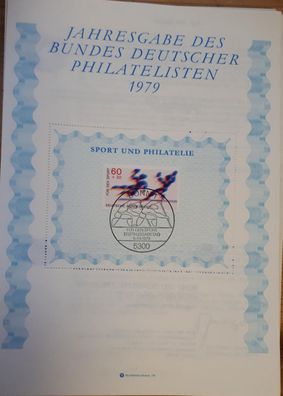 BRD Jahresgabe des Bundes Deutscher Philatelisten 1979