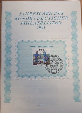 BRD Jahresgabe des Bundes Deutscher Philatelisten 1991