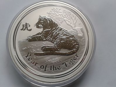 Original 30$ 2010 Australien Lunar Tiger 1kg 999er Silber in Münzdose