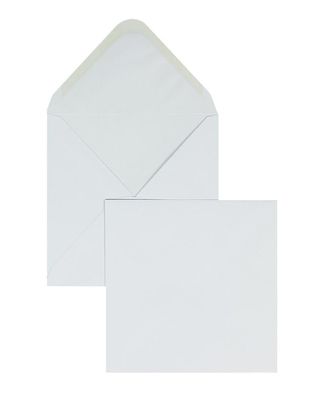100 Briefumschläge Weiß 155x155 mm mit Nassklebung