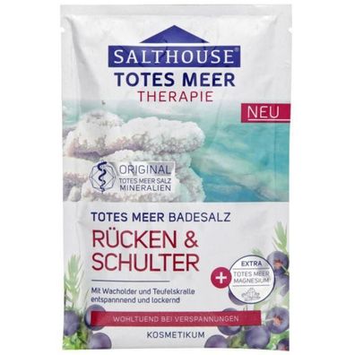 6,20EUR/100g Salthouse Totes Meer Therapie Badesalz R?cken &amp; Schulter 80g