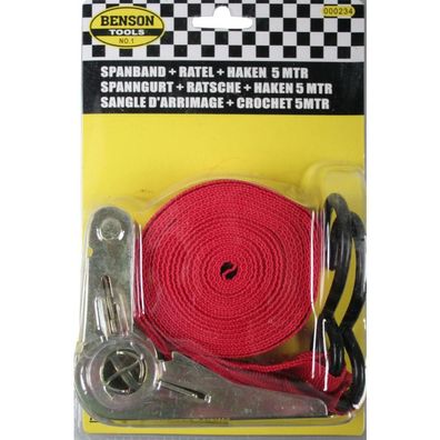1,28EUR/1m Benson Ratschenbindung 5,0 m + Ratsche + Haken