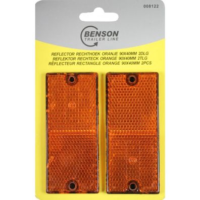Benson Reflektor rechteckig orange 90 x 40 mm 2 Stk