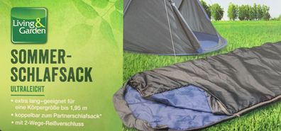 Sommer Schlafsack Ultraleicht Extra lang Camping Wandern Partnerschlafsack 225cm