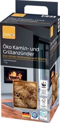 8,95€/ kg Öko Grill Holzwolle Holz Kaminanzünder Anzünder Geruchsneutral 1 kg NEU