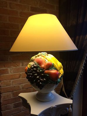 Lampe Tischlampe Leuchte Obst Form Hand bemalt Licht Tischleuchte Lampenschirm Art