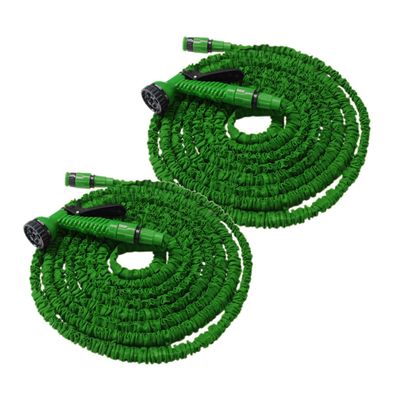 Flexibler Gartenschlauch Flexischlauch dehnbarer Wasserschlauch 2 x grün 22,5m