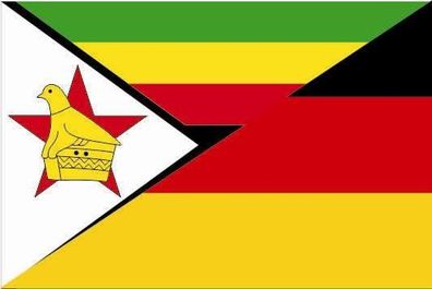 Fahne Flagge Simbabwe-Deutschland Premiumqualität