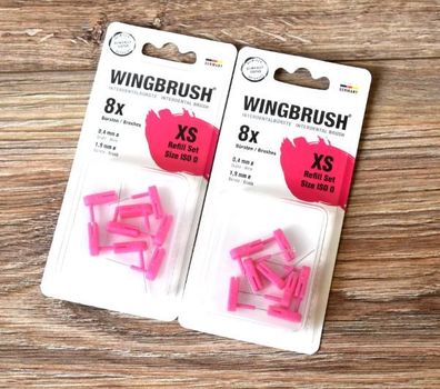 2x 8 Bürstenaufsätze Aufsätze ISO &Oslash; 0,4 mm 0 -XS Pink Wingbrush NEU
