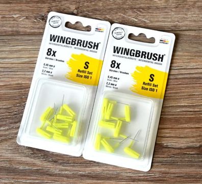 2x 8 Bürstenaufsätze Aufsätze ISO 1 &Oslash; 0,45 mm S Gelb Wingbrush NEU