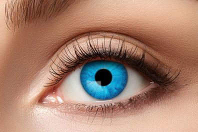 Electro blue Kontaktlinse mit Sehstärke . Durchmesser 14,5 mm. Jahreslinsen.