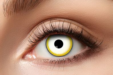 Gelb / weiß Kontaktlinse mit Sehstärke . Durchmesser 14,5 mm. Jahreslinsen. Avatar
