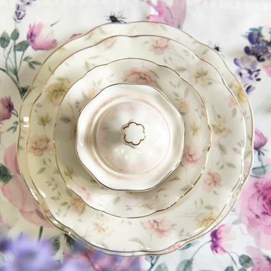 Clayre&Eef zartes Blumen Geschirr Teller Tasse Zucker Milch Porzellan wählen Sie