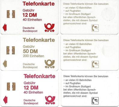 Test Telefonkarten Vorläufer P I - P III Testgebiet Stuttgart sauber gebraucht
