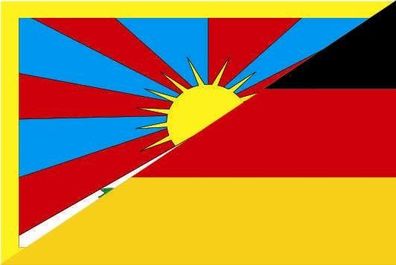 Fahne Flagge Tibet-Deutschland Premiumqualität