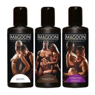 Magoon 3er Set Massage Öl je 50ml Liebes Öl Moschus Indisches Jasmin Massage"T33