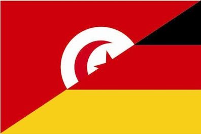 Fahne Flagge Tunesien-Deutschland Premiumqualität