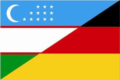 Fahne Flagge Usbekistan-Deutschland Premiumqualität