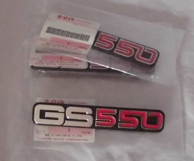 Emblem GS 550 Seitendeckelemblem Emblem Badges Silber Rot