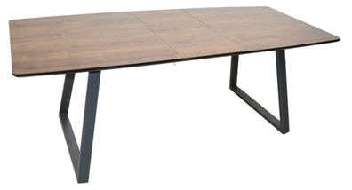 moderner Kufentisch 140-180 cm braun / anthrazit design Esstisch mit Auszug NEU