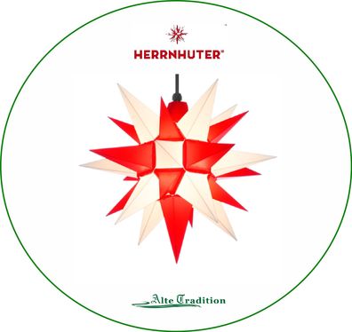 Herrnhuter Stern 40 cm Farbe weiß/ rot wetterfest Kunststoff für Außen v. Fachhändler