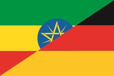 Fahne Flagge Äthiopien-Deutschland Premiumqualität