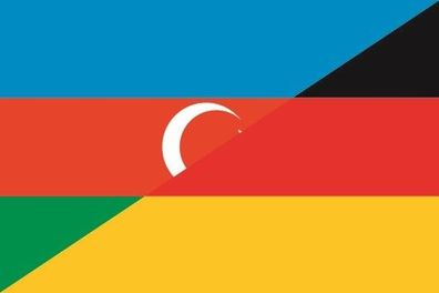 Fahne Flagge Aserbaidschan-Deutschland Premiumqualität