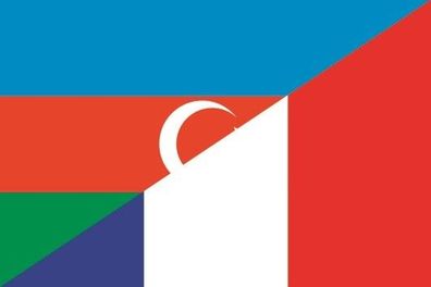 Fahne Flagge Aserbaidschan-Frankreich Premiumqualität