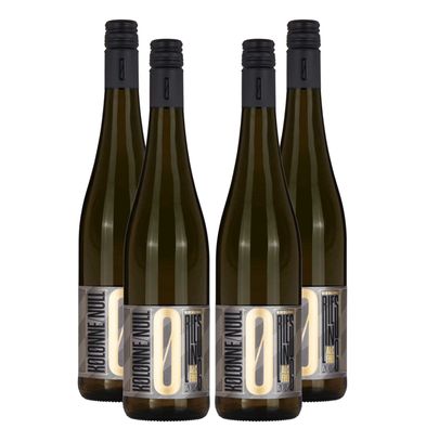 Riesling alkoholfreier Wein (4 x 0,75 L) Kolonne NULL | Weißwein trocken & alk