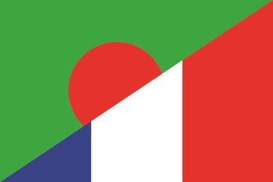 Fahne Flagge Bangladesch-Frankreich Premiumqualität
