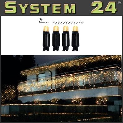 System 24" LED Lichterkette 5m 49er start inkl. Trafo warmweiß 492-70 außen