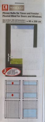 Plissee Faltrollo klemmfix ohne Bohren Rollo Fenster Tür Sonneschutz 80 * 200cm